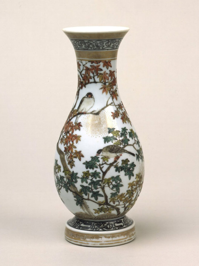 色絵楓鳥図花瓶 – 兵庫陶芸美術館 収蔵品データベース
